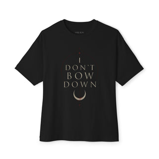 Don't Bow Down Oversized Tee — Gothic Moon Graphic Boxy T-Shirt - Spellcraft