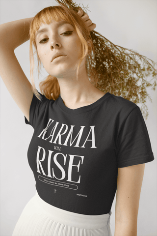 KARMA WILL RISE - BLACK PREMIUM TEE BY ESME ROSE - Spellcraft