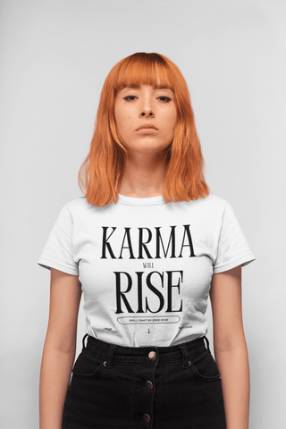 Karma Will Rise - White Premium Tee By Esme Rose - Spellcraft