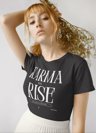 Unisex KARMA WILL RISE Premium BLACK tee - Spellcraft